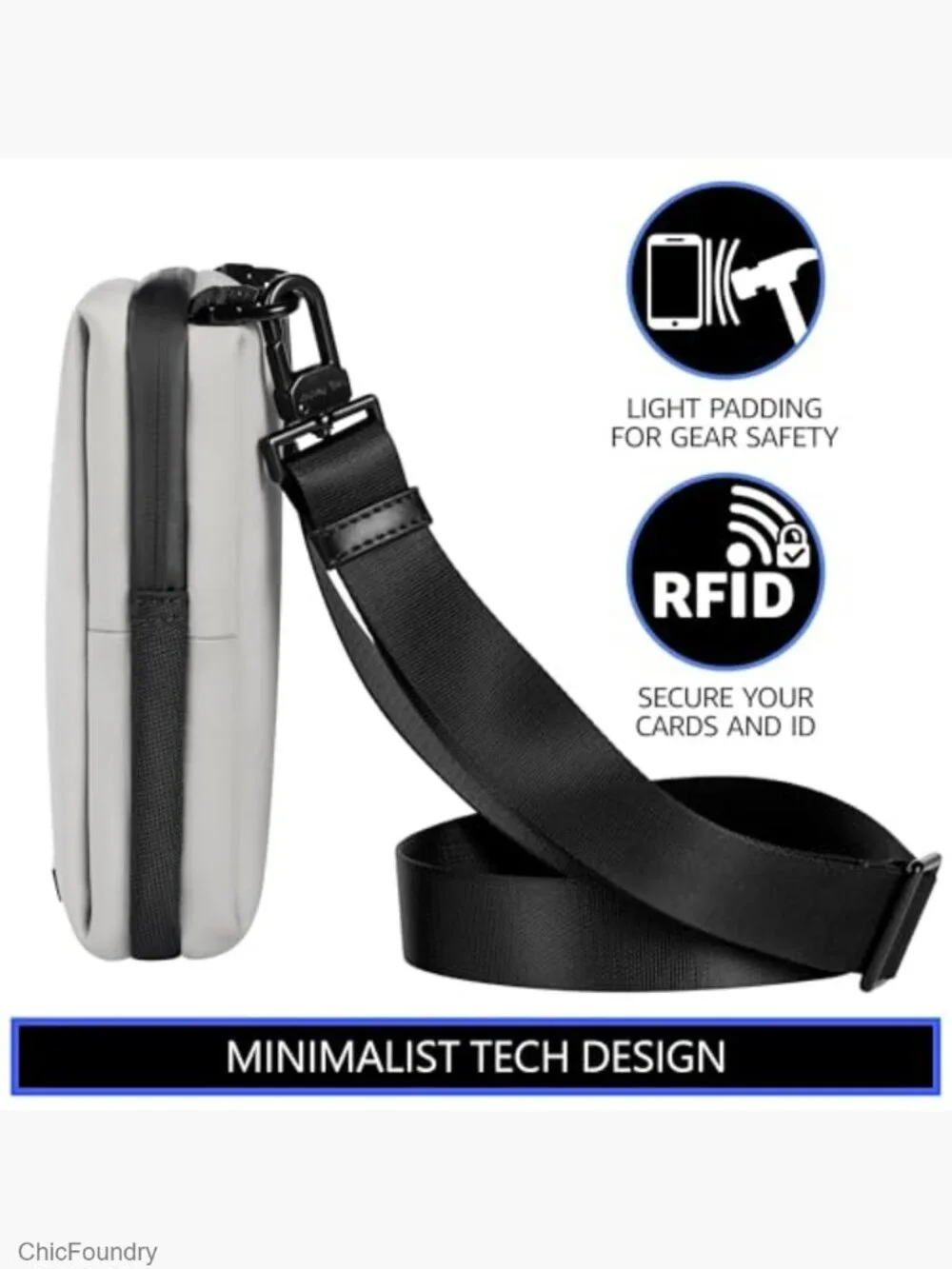 RFID Sling Crossbody Bag Minimalist Cell Phone Pouch Nylon EDC Small